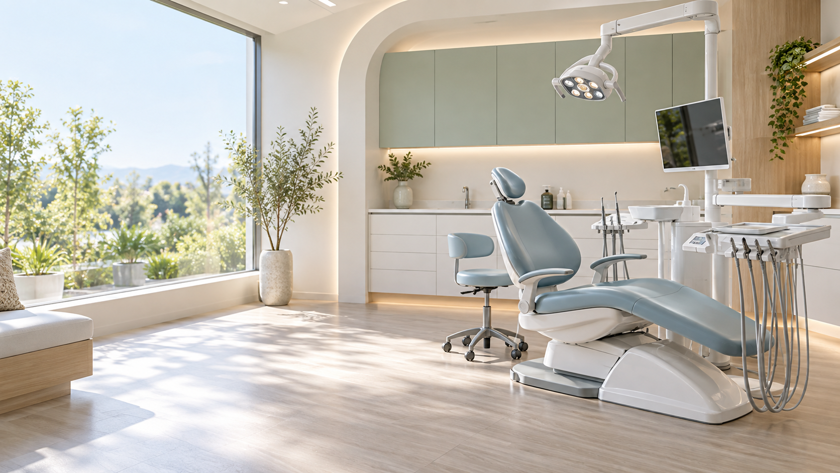 Bright modern dental treatment room